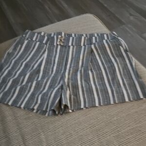 Maurices Gray and White Bermuda Shorts with Stripes